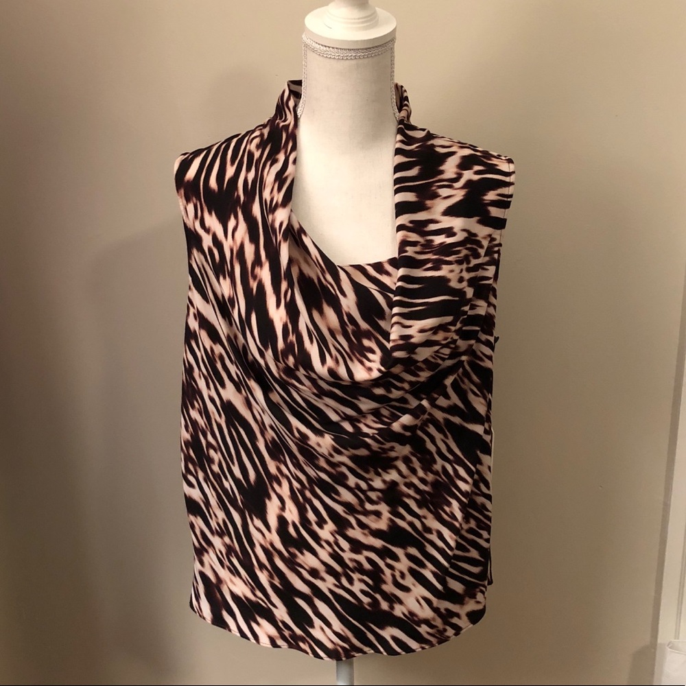 NWT Calvin Klein Animal Print Blouse - Sz M *